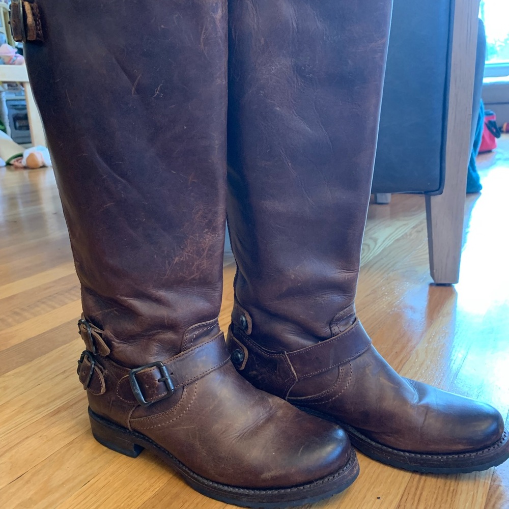 Frye tall boots with zip up back size 7